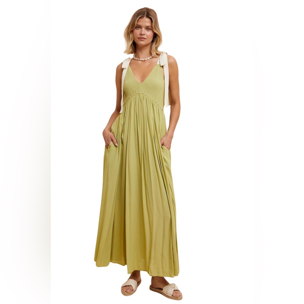 RIBBON STRAP MAXI DRESS